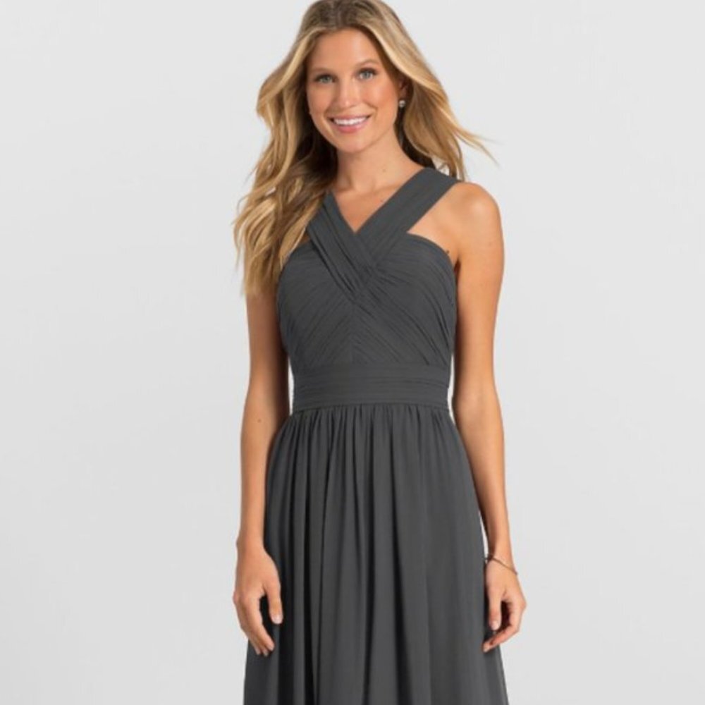 Bill Levkoff Gray Long Chiffon Dress/ Gown Size 4